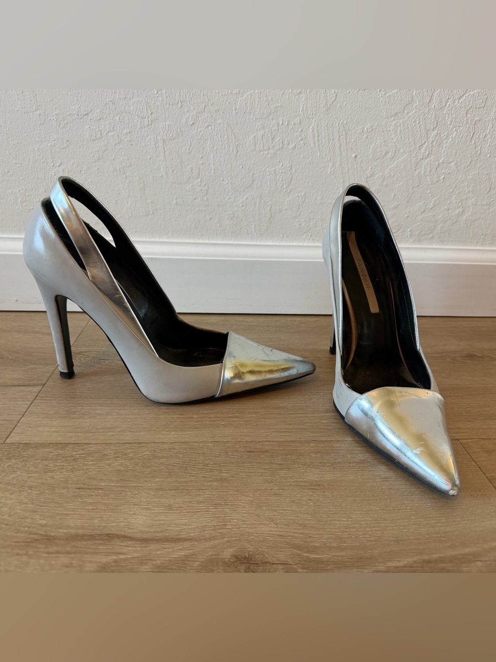 Zara Silver women’s Pointed-Toe High Heels - Women's shoes Pumps size 7/37